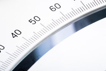 scale with an arrow on a white background. Device for measuring the strength of electric current.
