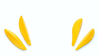 Mango on white background. Top view