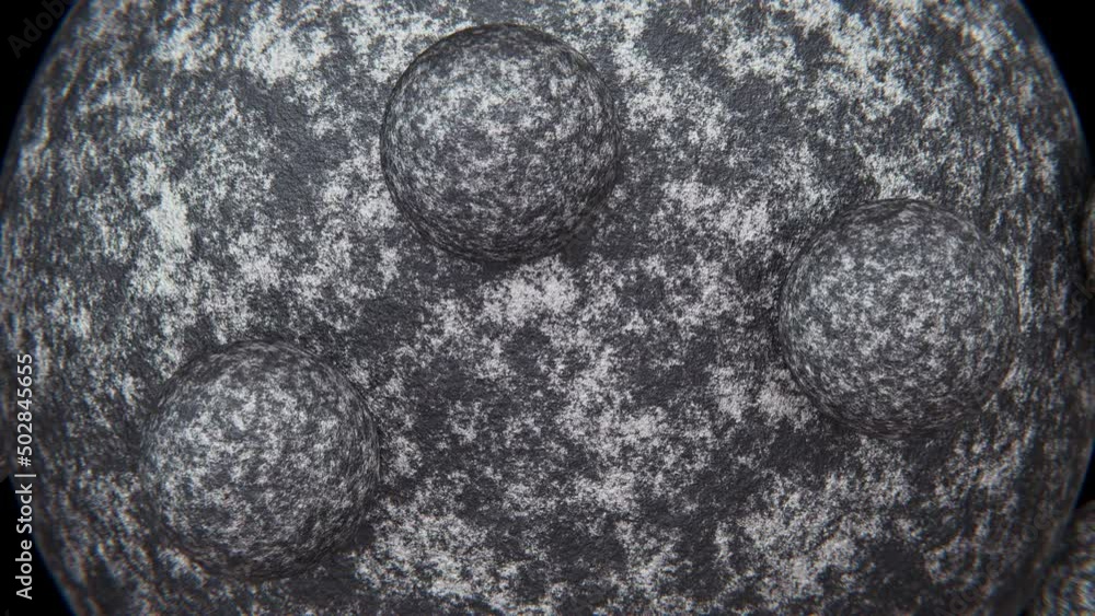 Aufkleber realistic looping satisfying 3d animation of the textured old weathered granite or stone sphere with