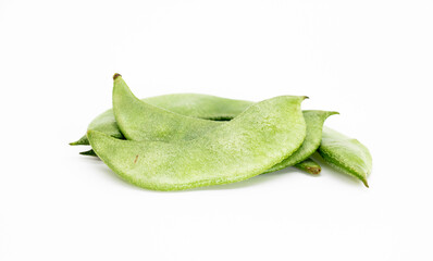 Hyacinth beans or sheem isolate on white background, front view