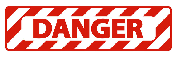 Danger Sign On White background