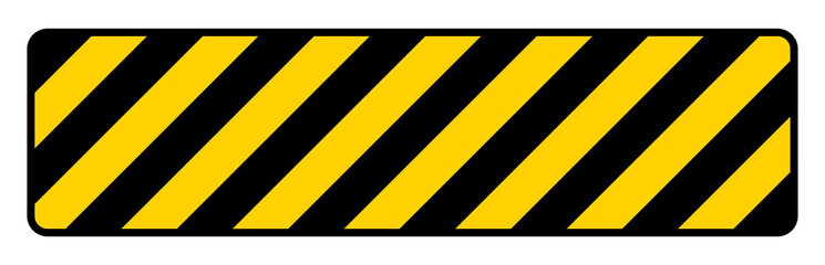 Yellow / Black Striped Floor Sign On White background