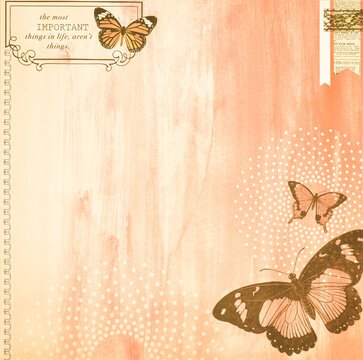 Abstract grunge background butterfly theme