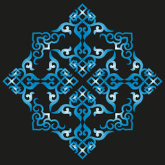 vector oriental chinese ornament, asian traditional pattern, floral vintage element, cut silhouette, ornament central asia, applique work, mongolian ornament