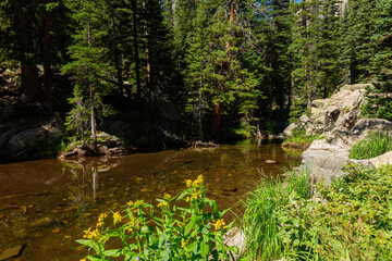 Superb river landscape in Rocky Mountain National Park