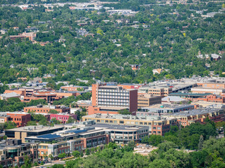 Fototapeta na wymiar Aerial view of the University of Colorado Boulder
