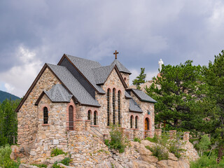 Fototapeta na wymiar The beautiful Saint Malo's Chapel on the rock