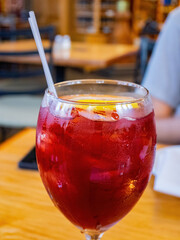 Close up shot of cold Cocktail  wine