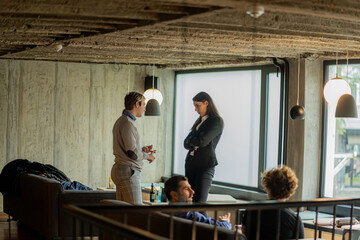 Fototapeta premium Having a serious conversation about the company new plans and ideas