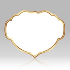 golden frame on glossy background