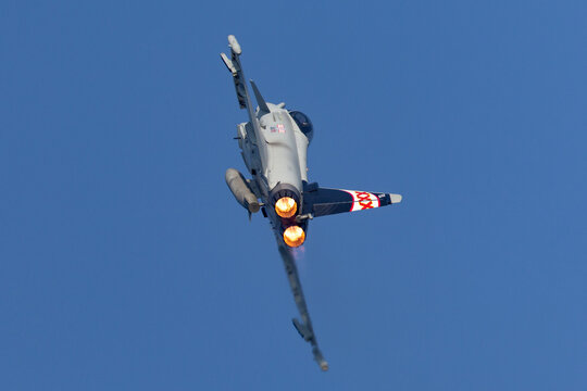 Payerne, Switzerland - September 6, 2014: Royal Air Force (RAF) Eurofighter EF-2000 Typhoon FGR.4 ZK343 From No.29(R) Squadron Based At RAF Coningsby.