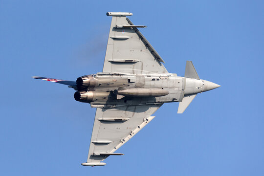 Payerne, Switzerland - September 6, 2014: Royal Air Force (RAF) Eurofighter EF-2000 Typhoon FGR.4 ZK343 From No.29(R) Squadron Based At RAF Coningsby.