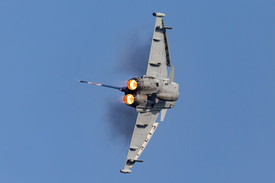 Payerne, Switzerland - September 6, 2014: Royal Air Force (RAF) Eurofighter EF-2000 Typhoon FGR.4 ZK343 From No.29(R) Squadron Based At RAF Coningsby.