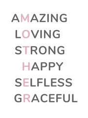 Mother's Day Minimalist Vertical Poster Card 