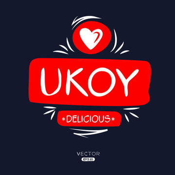 Creative (Ukoy) logo, Ukoy sticker, vector illustration.