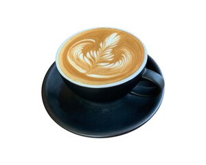 cup of coffee with hot cappuccino with beautiful patterns