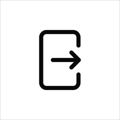 Logout icon. Exit Vector in trendy flat style. Flat Web Mobile Icon, Sign, Symbol, Button, Element - Vector illustration on white background
