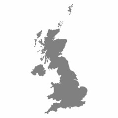 Black map of United kingdom vector illustration isolated on white background