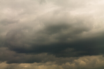 overcast sky. heavy and dark thunderclouds. sky before the rain.
