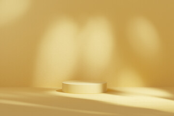 3D rendering Mock up geometric shape podium for product design, minimal display. shadow overlay.