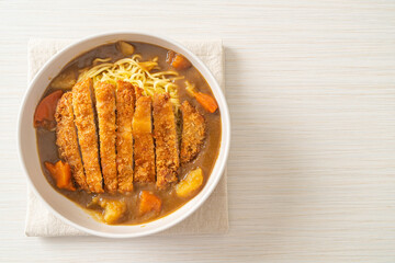 curry ramen noodles with tonkatsu fried pork cutlet