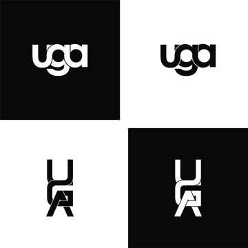 uga letter original monogram logo design set