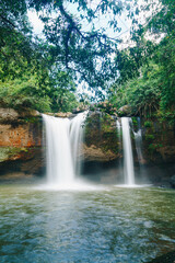 Fototapeta na wymiar Haew Suwat Waterfall at Khao Yai National Park in Thailand