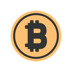Gold bitcoin icon . Cryptocurrency, blockchain, finance and investment concept