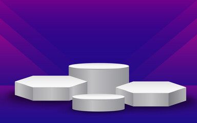 Promotion banner Premium Shopping Black podium  and  shape black background, minimalist mockup for podium display or showcase, 3d rendering.