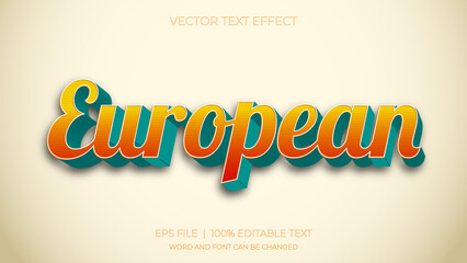 retro style text effect european word editable