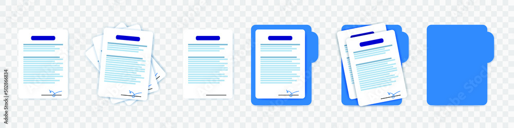 Poster set of contract documents icon. design of clipboard and checklist document illustration isolated on 