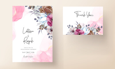 Fototapeta na wymiar beautiful floral wedding invitation card template