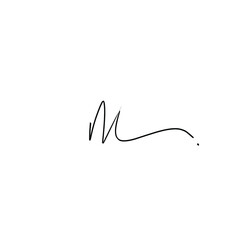 M initial handwriting logo vector