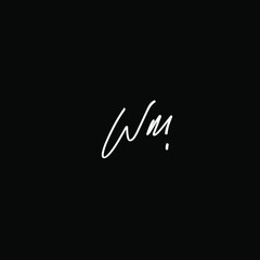 Wm initial handwriting logo vector