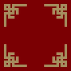 Chinese style border vector with gold color