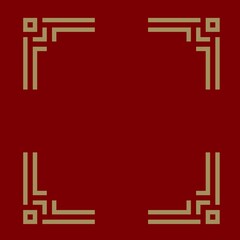 Chinese style border vector with gold color