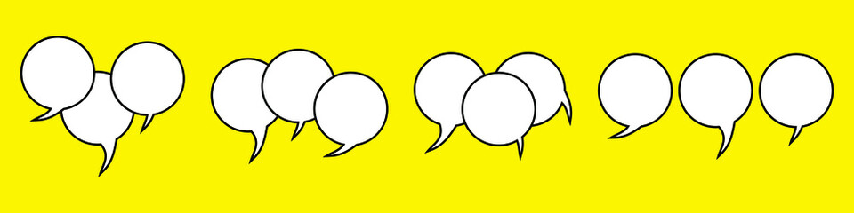 Speech bubbles isolated on a yellow background. Abstract vector illustration. EPS 10