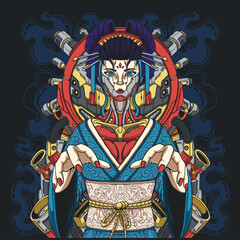 Fototapeta premium geisha cyborg