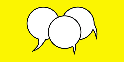 Speech bubbles isolated on a yellow background. Abstract vector illustration. EPS 10