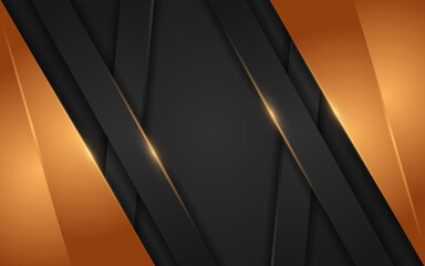 Abstract dynamic orange combination with black background design.