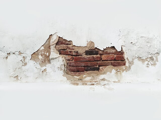 Brick grunge wall background with red clay bricks