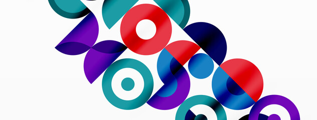 Colorful circle abstract background. Minimal geometric template for wallpaper, banner, presentation