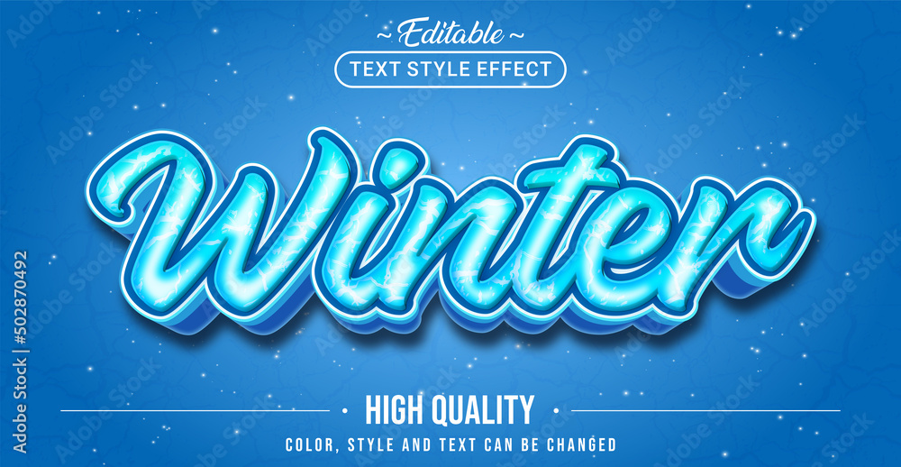 Poster Editable text style effect - Winter text style theme.