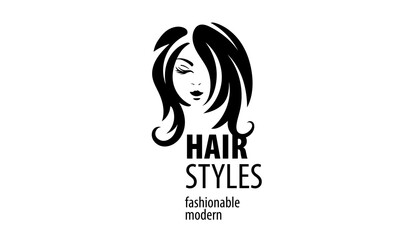 Vector illustration of a womans hairstyle on a white background