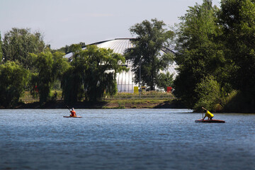 kayaking on the river