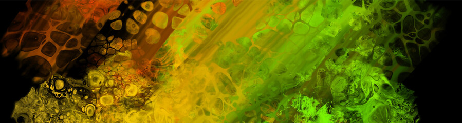 Modern colorful flow background on black. Wave Liquid shape in color banner.