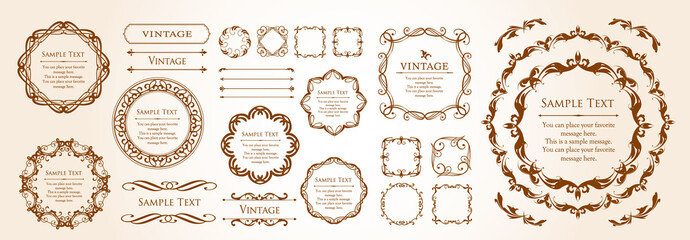 オシャレなフレーム。デザインテンプレート。ゴージャスな額のセット。