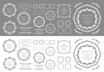 オシャレなフレーム。デザインテンプレート。ゴージャスな額のセット。