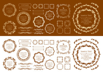 オシャレなフレーム。デザインテンプレート。ゴージャスな額のセット。