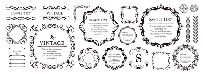 オシャレなフレーム。デザインテンプレート。ゴージャスな額のセット。